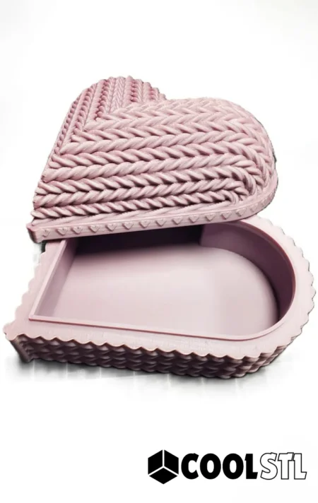 Boîte Cœur Tricotée Sculptures 3D Printing STL Files