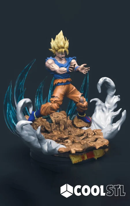 Goku Super Saiyan V2 3D Printing Dragonball STL Files