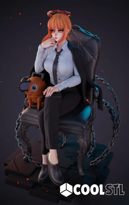 Makima & Pochita STL – Chainsaw Man 3D Printable Figurine