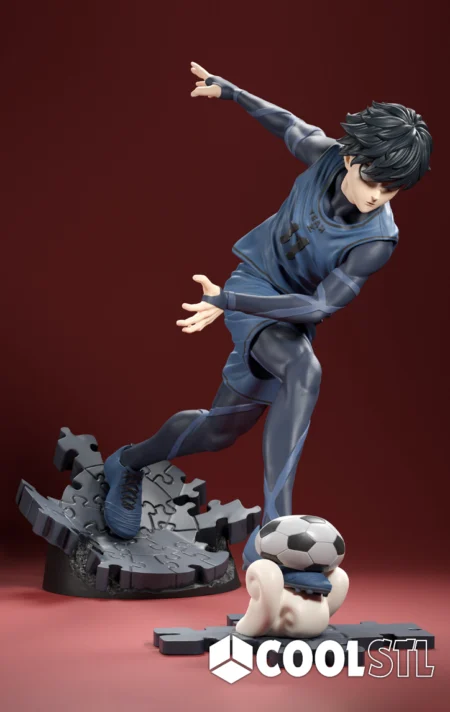 Yoichi Isagi Action Pose 3D Printing Figurine Blue Lock STL Files