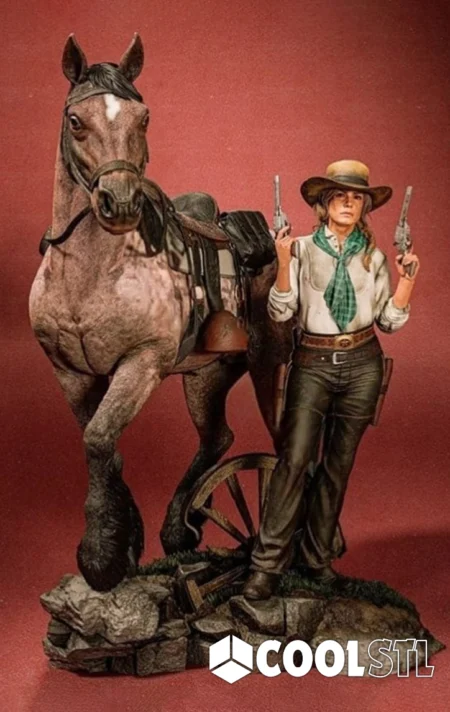 Sadie Adler with Horse STL – 3D Printable