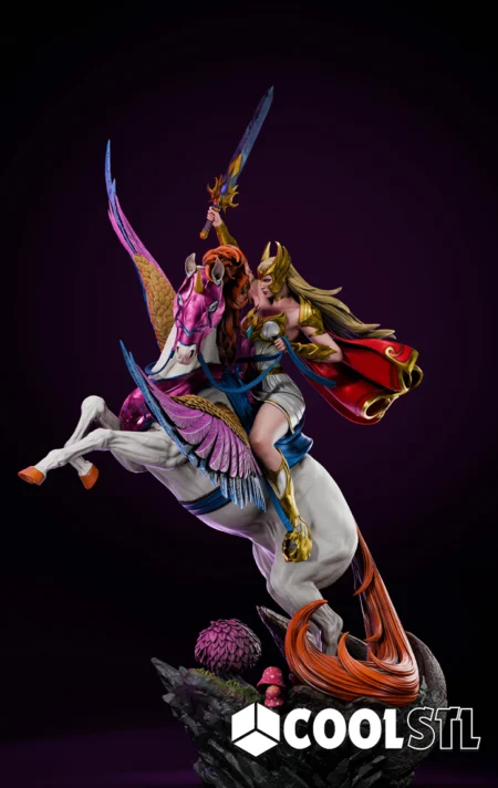 She-Ra & Swift Wind STL – Princess of Power 3D Printable Figurine