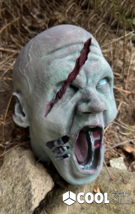 Zombie Head STL – Gruesome 3D Printable Undead Bust