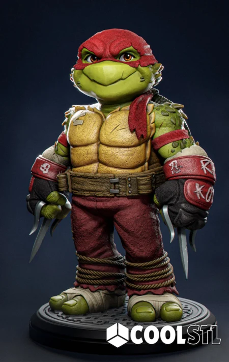 Raphael TMNT Toon Chibi STL – 3D Printable Cute Ninja Turtle Figure