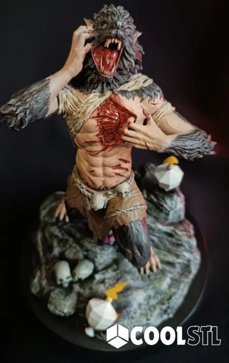 Werewolf STL – 3D Printable Monster Model by Nicolas Swijngedau