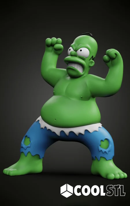 Hulk Homer STL – 3D Printable Crossover Figurine of The Simpsons & Marvel