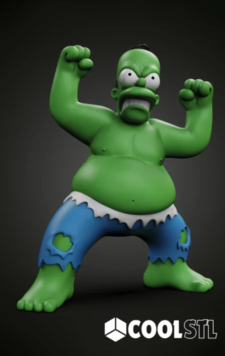 Hulk Homer STL – 3D Printable Crossover Figurine of The Simpsons & Marvel