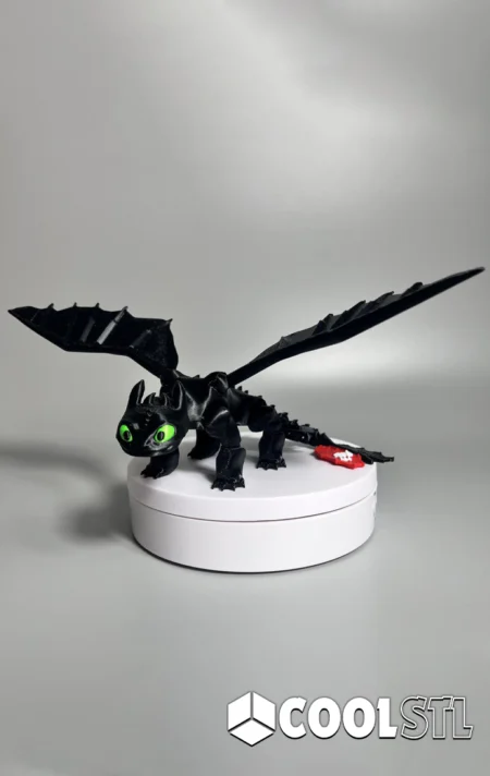 Flexi Toothless Dragon STL – 3D Printable Articulated Night Fury Figure