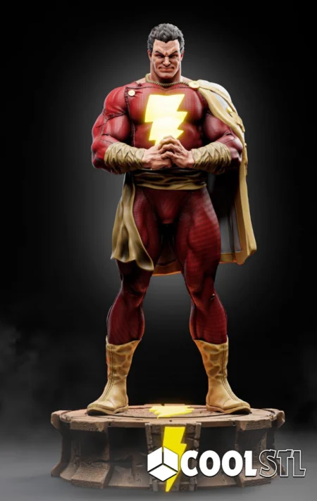 Shazam Statue STL – 3D Printable Superhero Figure