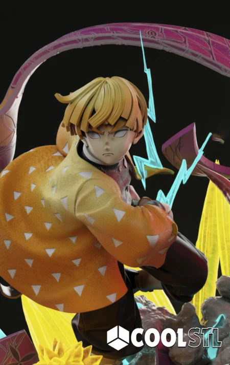 Zenitsu Agatsuma Thunder Diorama STL