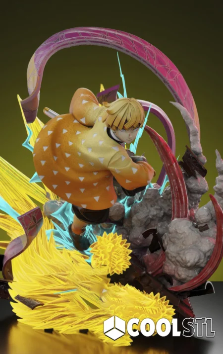 Zenitsu Agatsuma Thunder Diorama STL