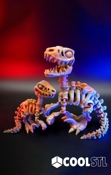 Articulated Skeleton Raptor STL