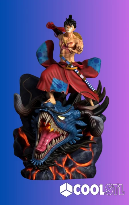 One Piece Luffy vs Kaido Statue Cool STL