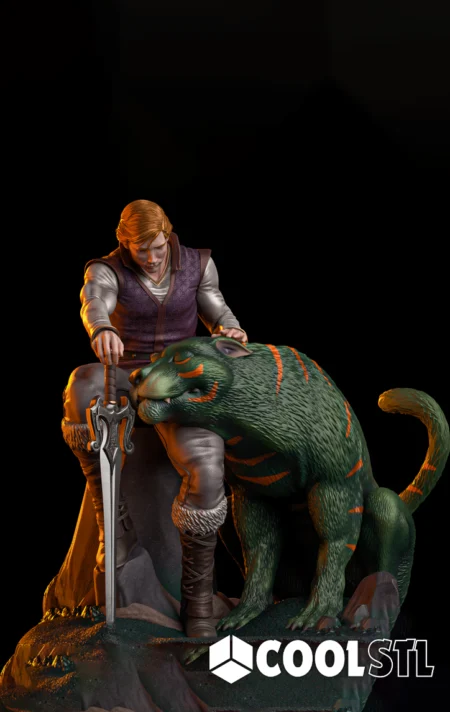 Prince Adam & Cringer – MOTU Diorama Cool STL