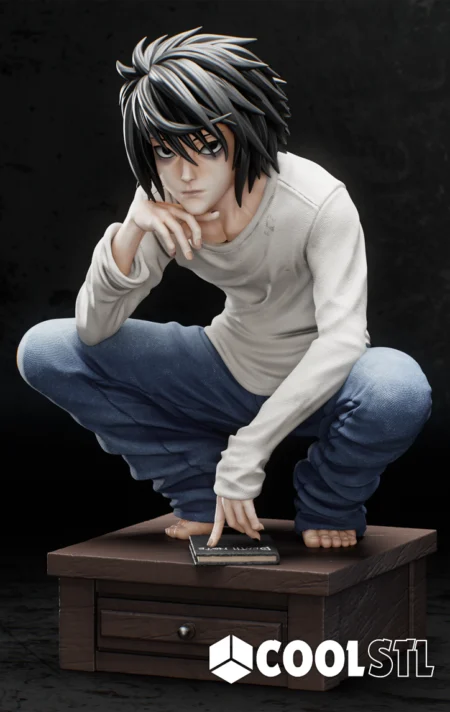 L Death Note Sitting Cool STL