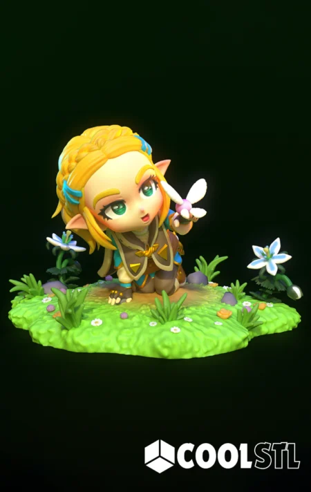 Princess Zelda & Flower Chibi Cool STL