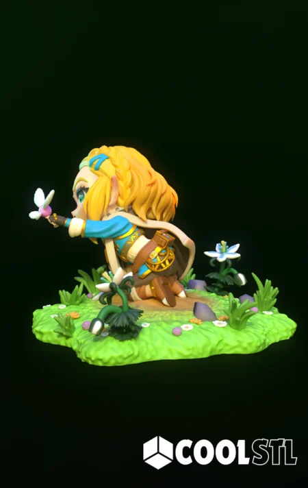 Princess Zelda & Flower Chibi Cool STL