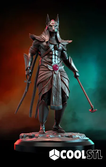 Anubis STL – 3D Printable Egyptian God Statue