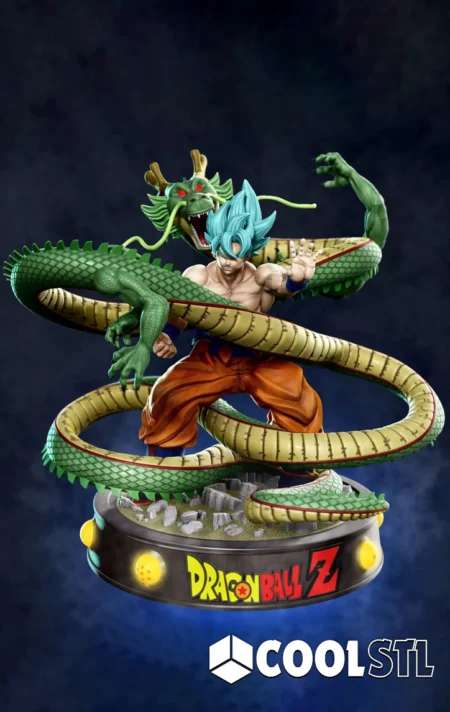 Shenron and Son Goku V4 STL – Epic Dragon Ball 3D Printable Diorama