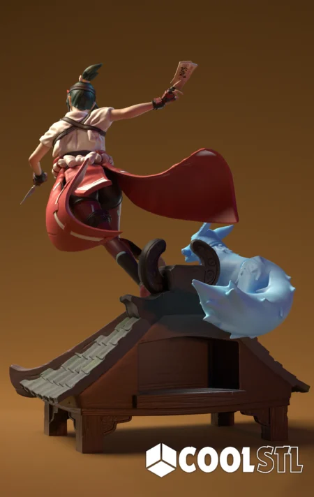 Kiriko & Kitsune Spirit STL – 3D Printable Overwatch 2 Fanart Figure