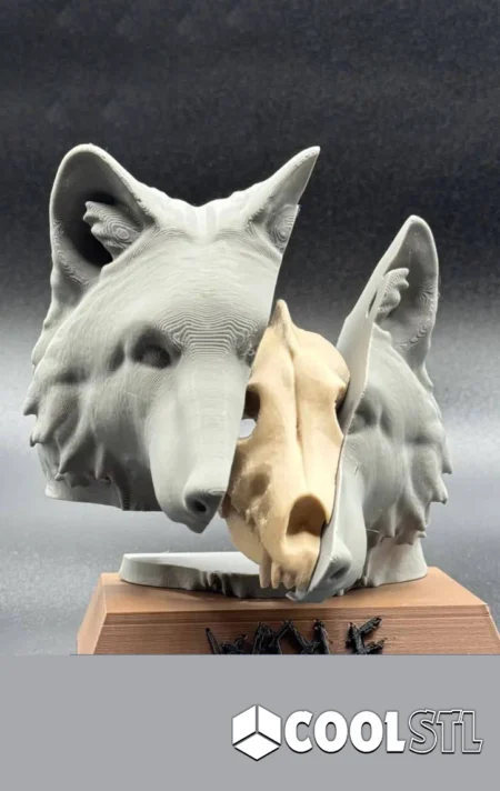 Wolf Skull STL – 3D Printable Detailed Animal Skull Model