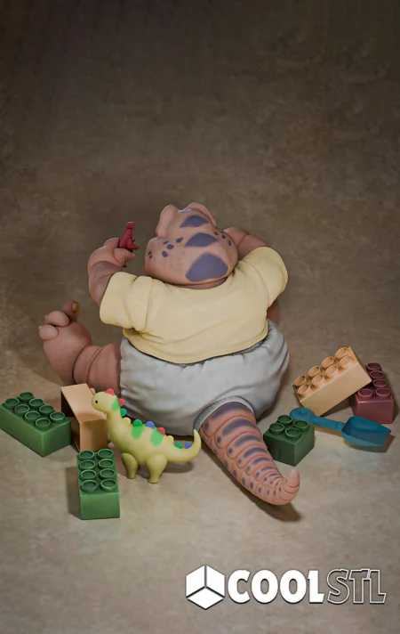 Baby Sinclair Color STL – 3D Printable Dinosaur Figurine