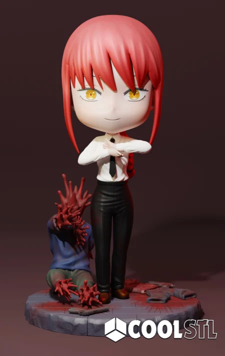 Makima Chibi STL – 3D Printable Cute Chibi Figure from Chainsaw Man