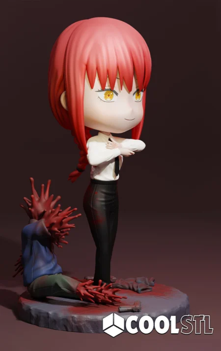Makima Chibi STL – 3D Printable Cute Chibi Figure from Chainsaw Man
