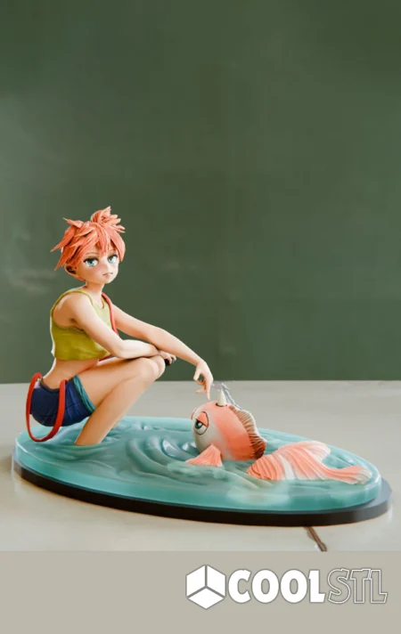 Misty & Goldeen STL – 3D Printable Pokémon Fanart Figure