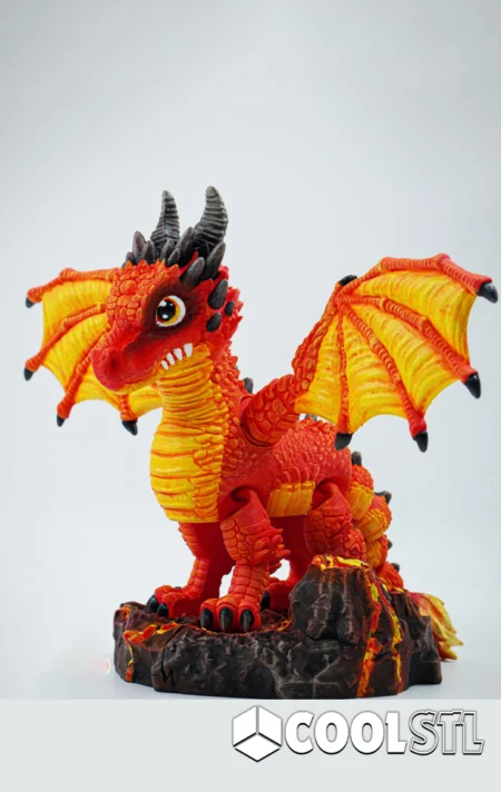 Fire Dragon Toy STL – 3D Printable Fantasy Figure