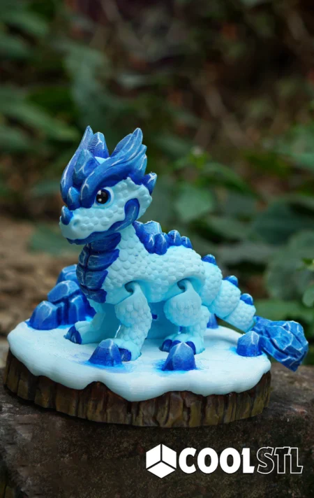 Flexi Ice Dragon STL – 3D Printable Articulated Figure