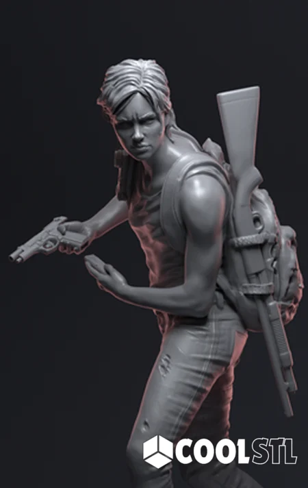 Ellie STL – 3D Printable Action Pose Fanart Model