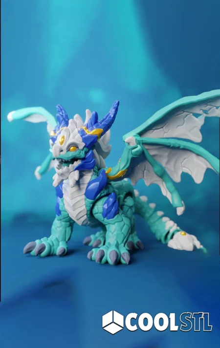 Ice Elemental Dragon STL – 3D Printable Fantasy Model