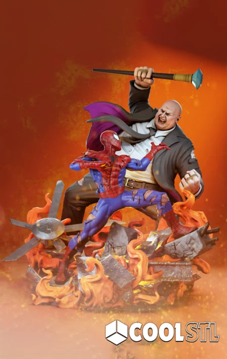 Kingpin vs Spider-Man STL – 3D Printable Dynamic Diorama