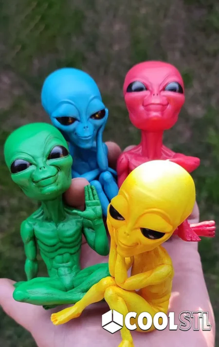 The Four Aliens STL – 3D Printable Sci-Fi Figure Set