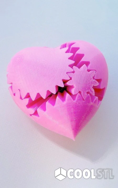 Screwless Gear Heart STL – 3D Printable Moving Mechanical Heart