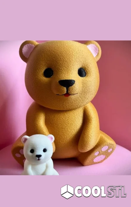 Polar Bear STL – 3D Printable Arctic Animal Sculpture