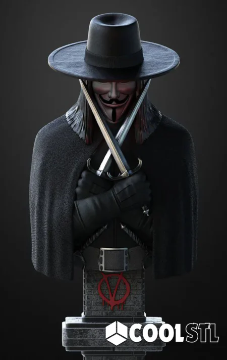 V for Vendetta Bust STL – 3D Printable