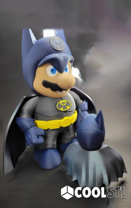 Batman Mario STL – 3D Printable Crossover Figure