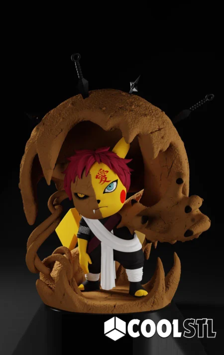 Pikachu Cosplay Gaara STL – 3D Printable Crossover Figure