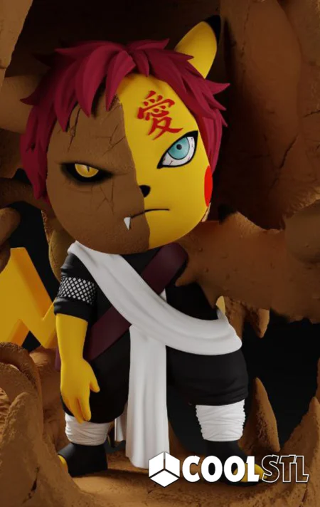 Pikachu Cosplay Gaara STL – 3D Printable Crossover Figure