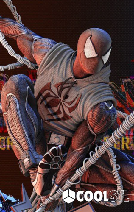 Scarlet Spider-Man STL – 3D Printable Marvel Figure