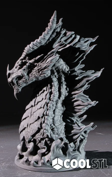 Elder Red Dragon Bust STL – 3D Printable
