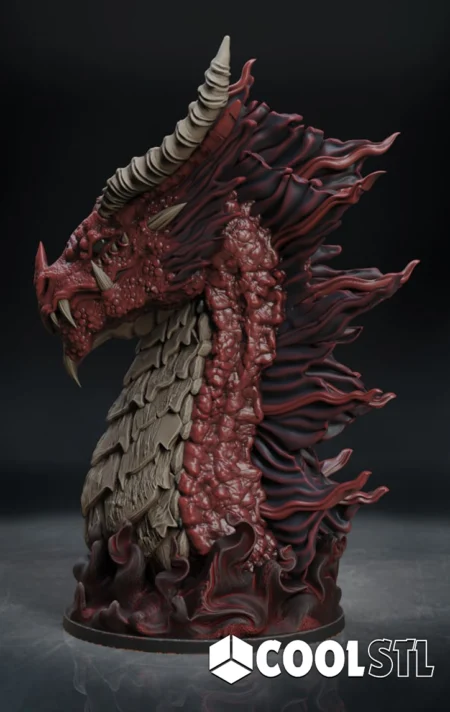Elder Red Dragon Bust STL – 3D Printable