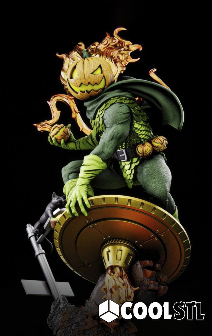 Jack O Lantern Flaming Pumpkin Head STL File- 3D Printable