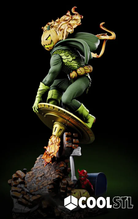 Jack O Lantern Flaming Pumpkin Head STL File- 3D Printable