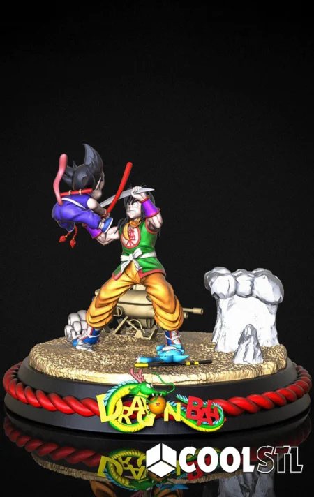 Goku vs Yamcha STL File- 3D Printable (Digital Download)