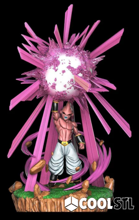 Kid Buu Planet Burst STL File- 3D Printable (Digital Download)