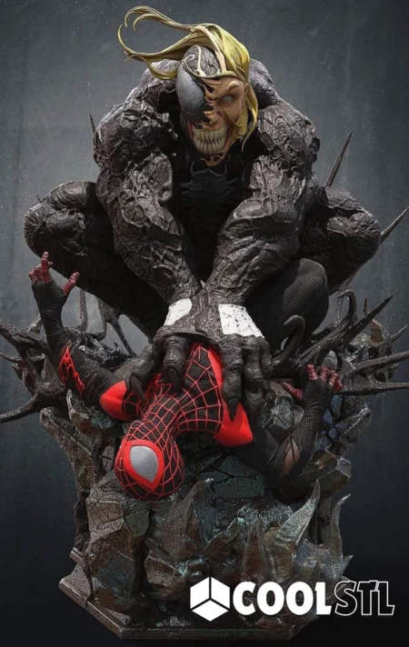 Winged Venom vs Miles Morales STL File- 3D Printable
