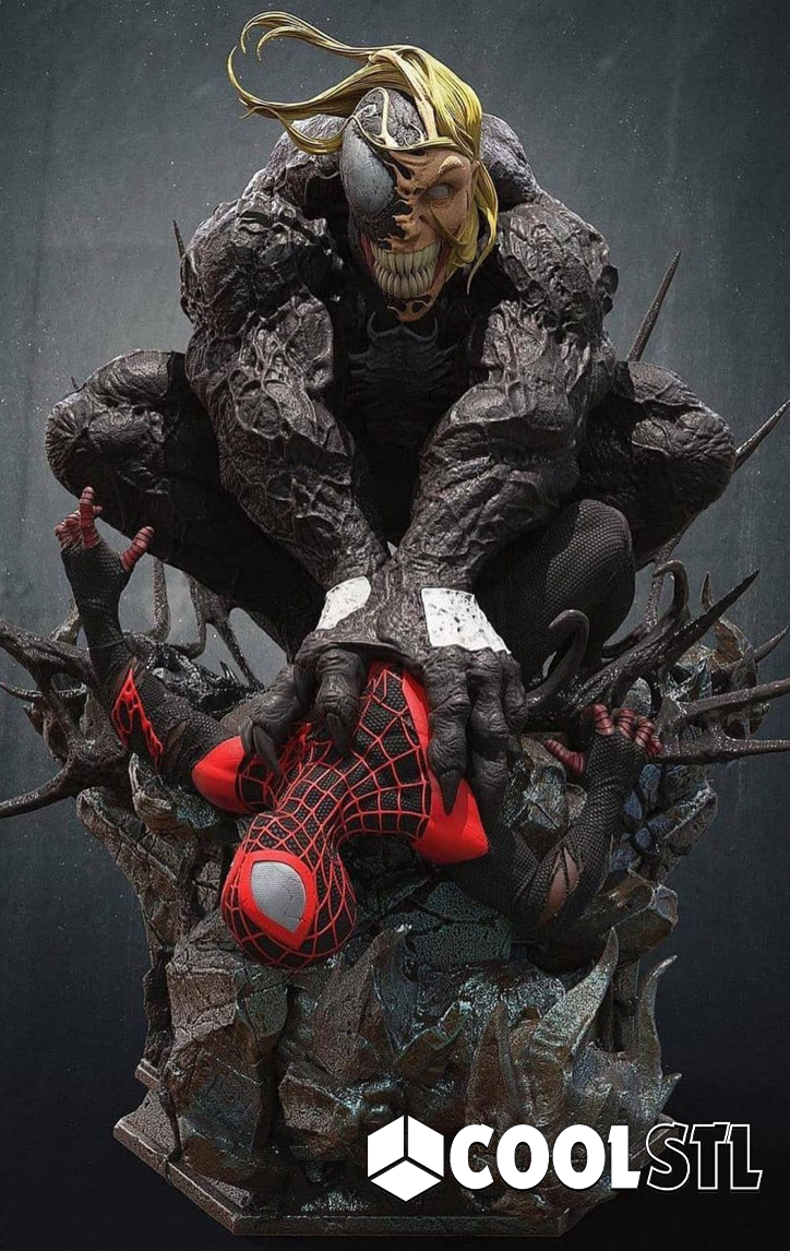 Winged Venom vs Miles Morales STL File- 3D Printable